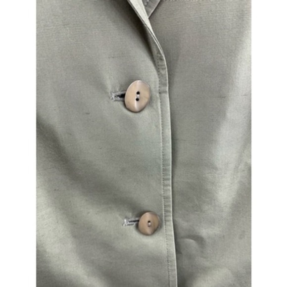 Judith Hart Collection Womens Suit Jacket Blazer Green 100% Silk Notch Lapel 14 - Picture 3 of 9